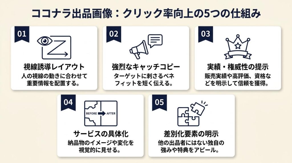 ココナラ出品画像は5つの仕組みでクリック率向上