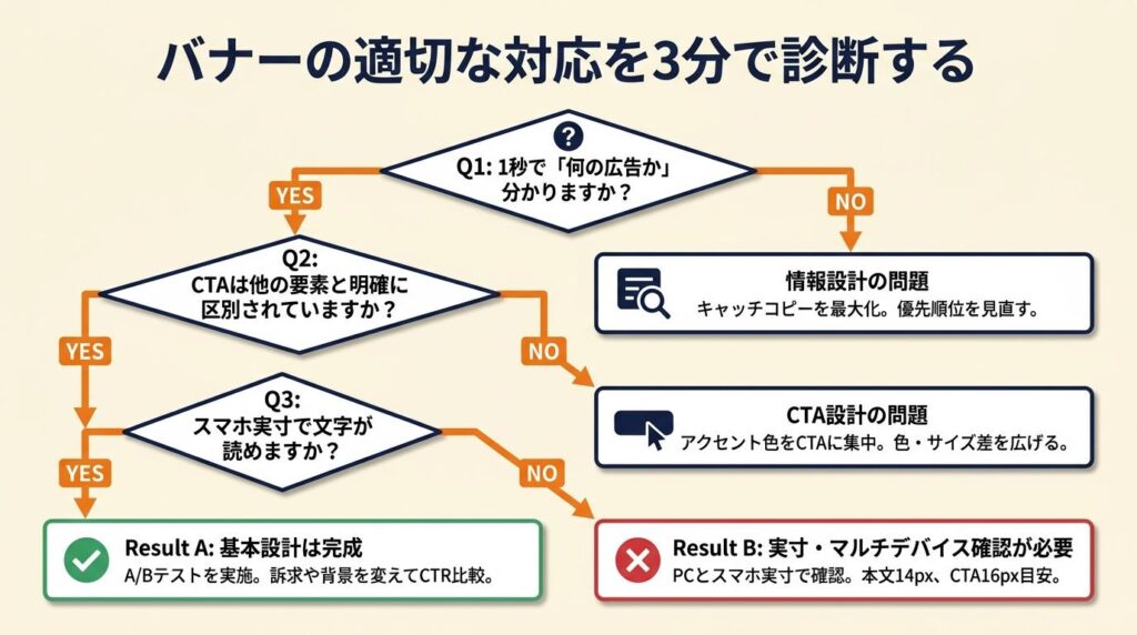 バナーの適切な対応を3分で診断する