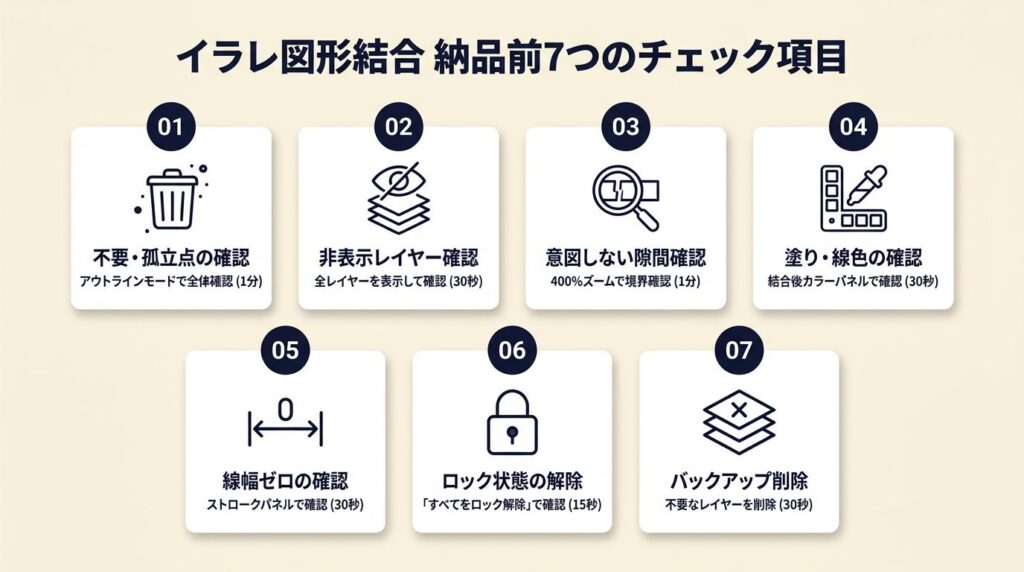 イラレ図形結合の納品前チェックは7項目
