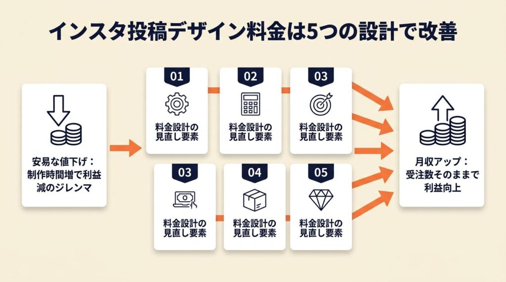 インスタ投稿デザイン料金は5つの設計で改善