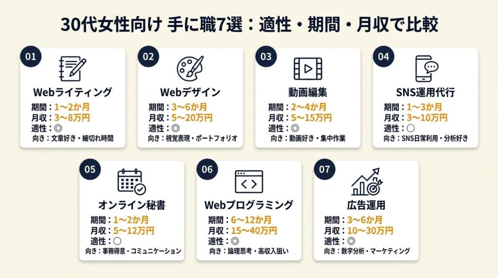 手に職 30代女性は7職種で選ぶ