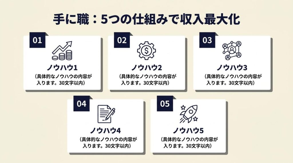 手に職は5つの仕組みで収入を最大化