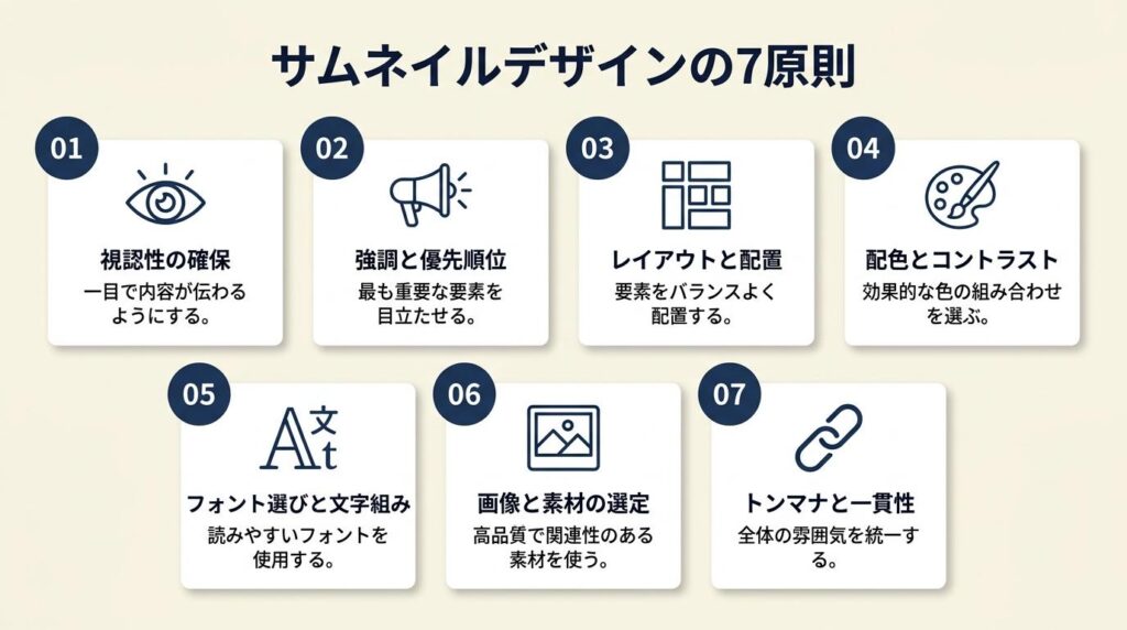 サムネイルデザインは7原則で整理