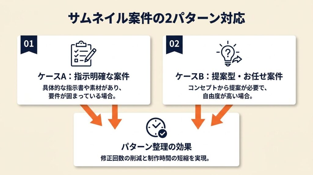 サムネイル案件は2パターンで対応
