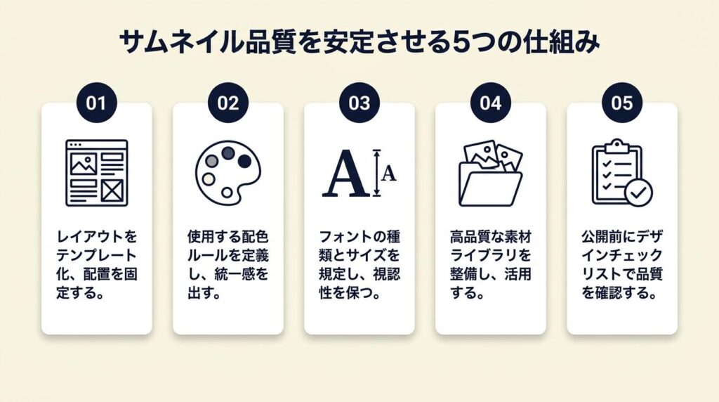 サムネイルデザインは5つの仕組みで品質を安定させる