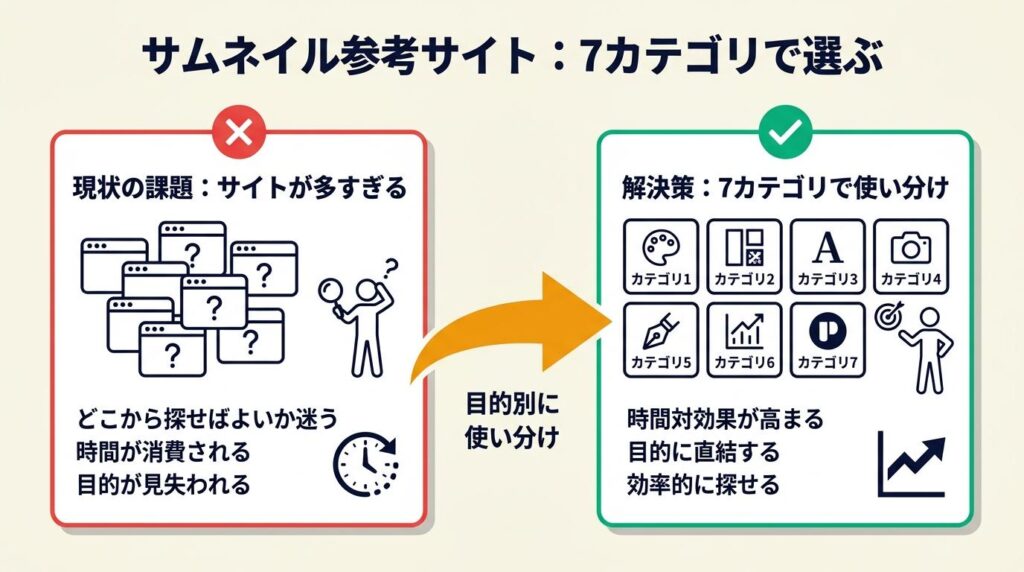 サムネイル参考サイトは7カテゴリで選ぶ