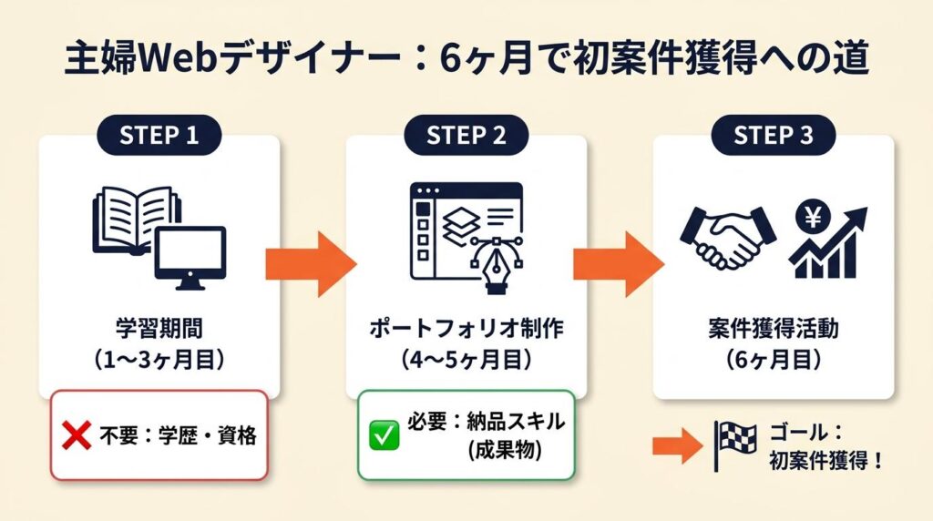主婦Webデザイナーは6か月で初案件が現実的