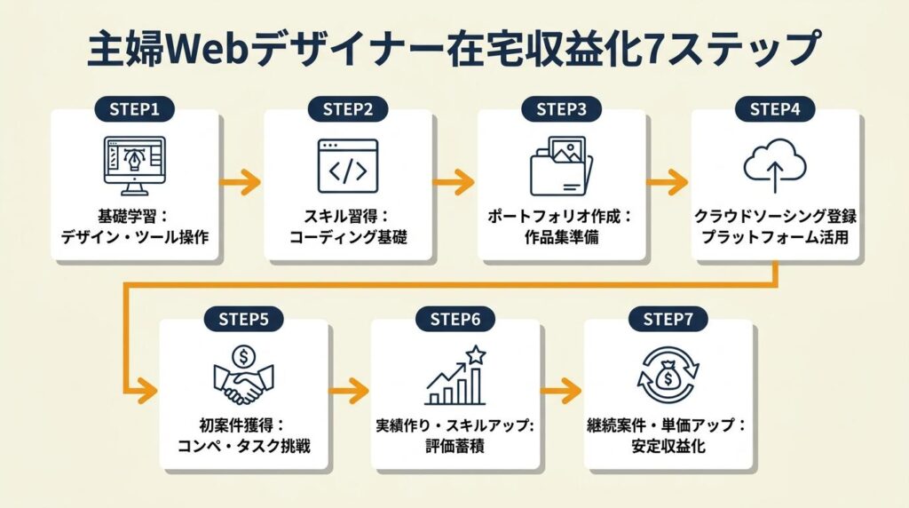 主婦Webデザイナーは7ステップで在宅収益化