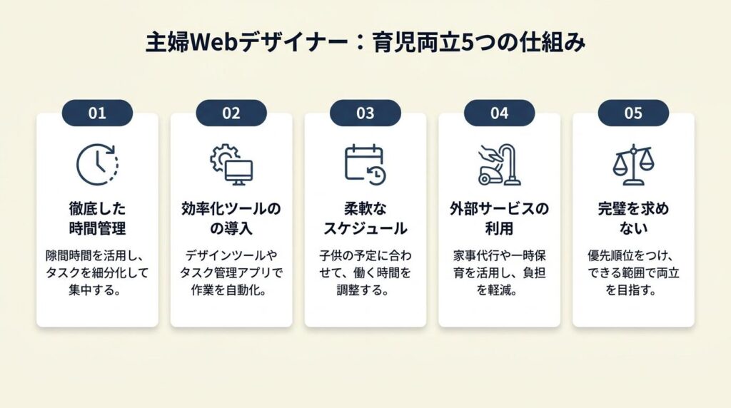 主婦Webデザイナーは5つの仕組みで育児と両立