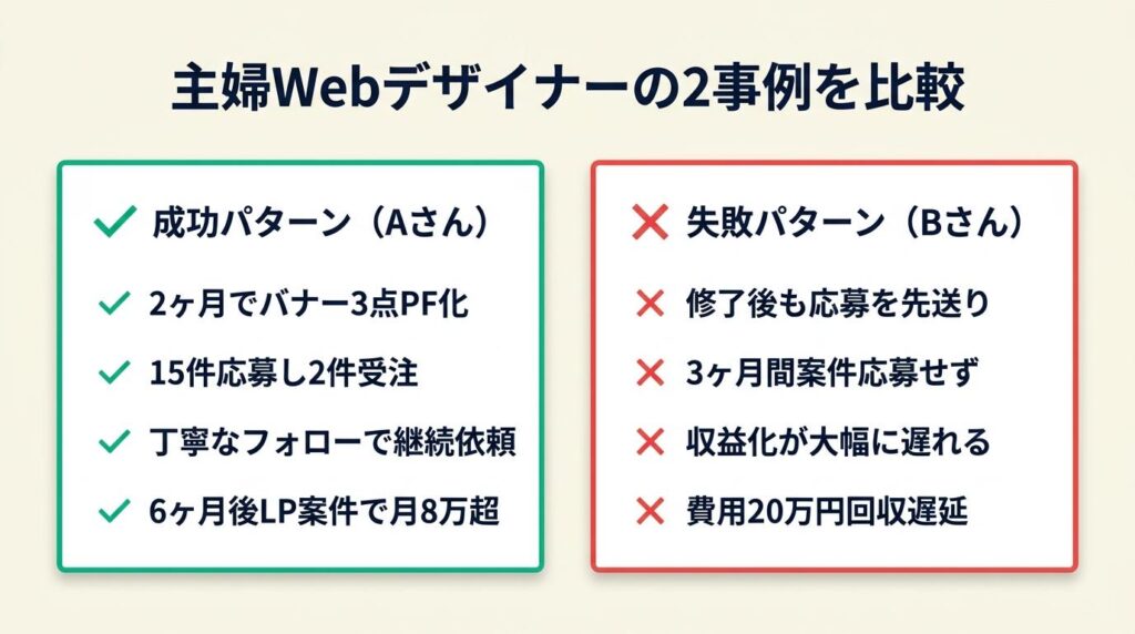 主婦Webデザイナーの2事例を比較