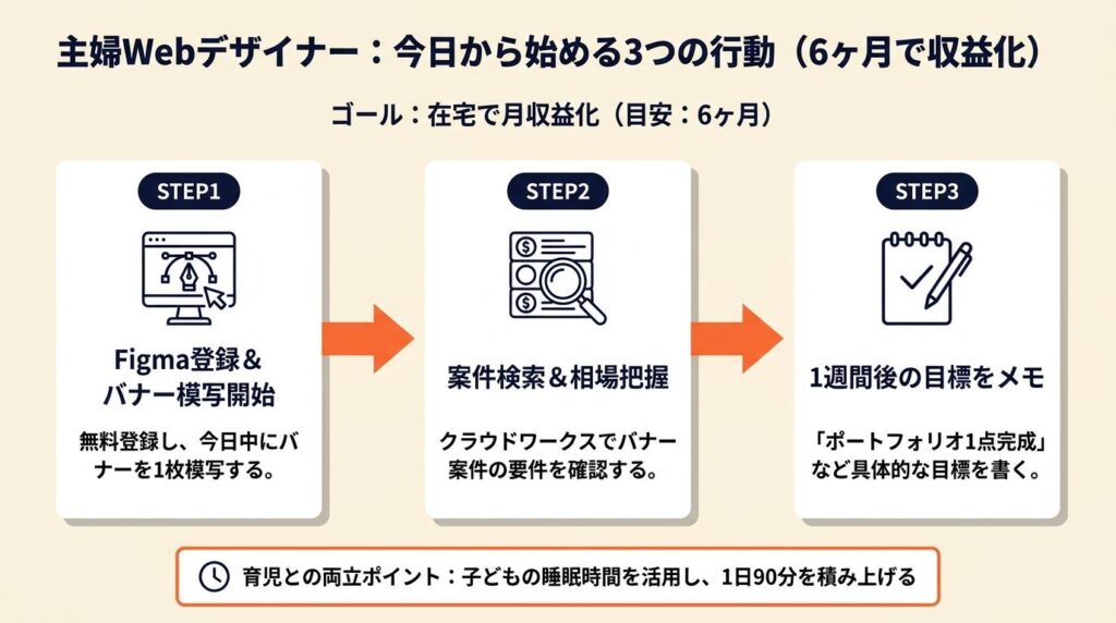 主婦Webデザイナーは6か月で収益化できる:今日から始める3つの行動