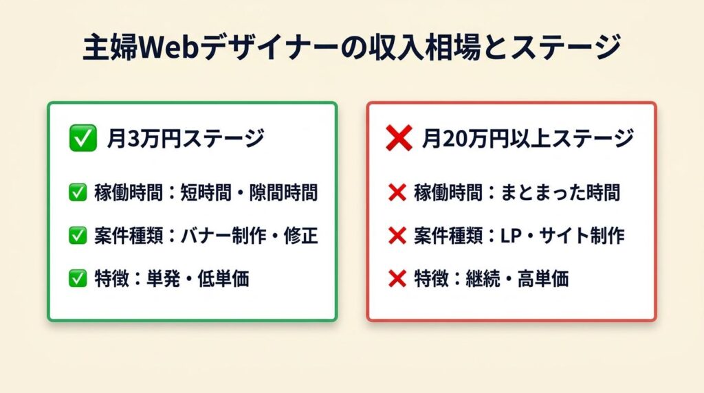 主婦Webデザイナーは月3万〜20万円が相場