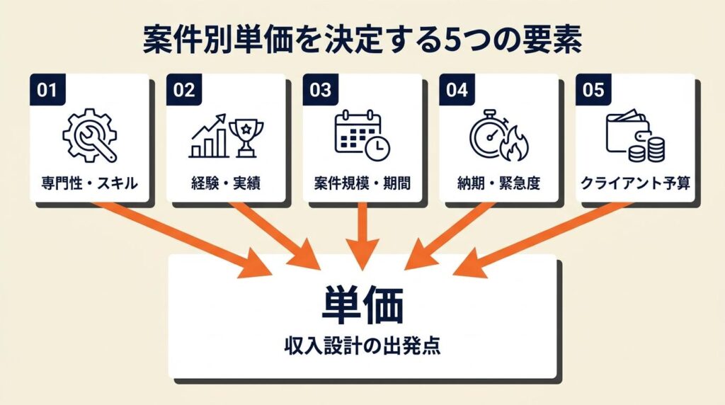 案件別単価は5種類で決まる