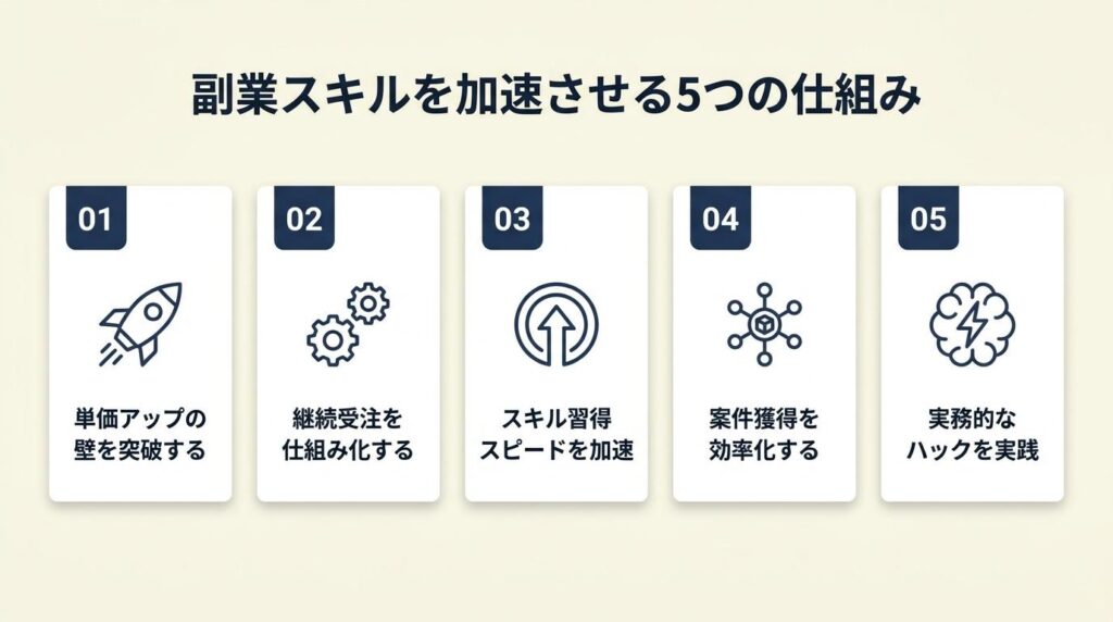 副業スキルは5つの仕組みで加速