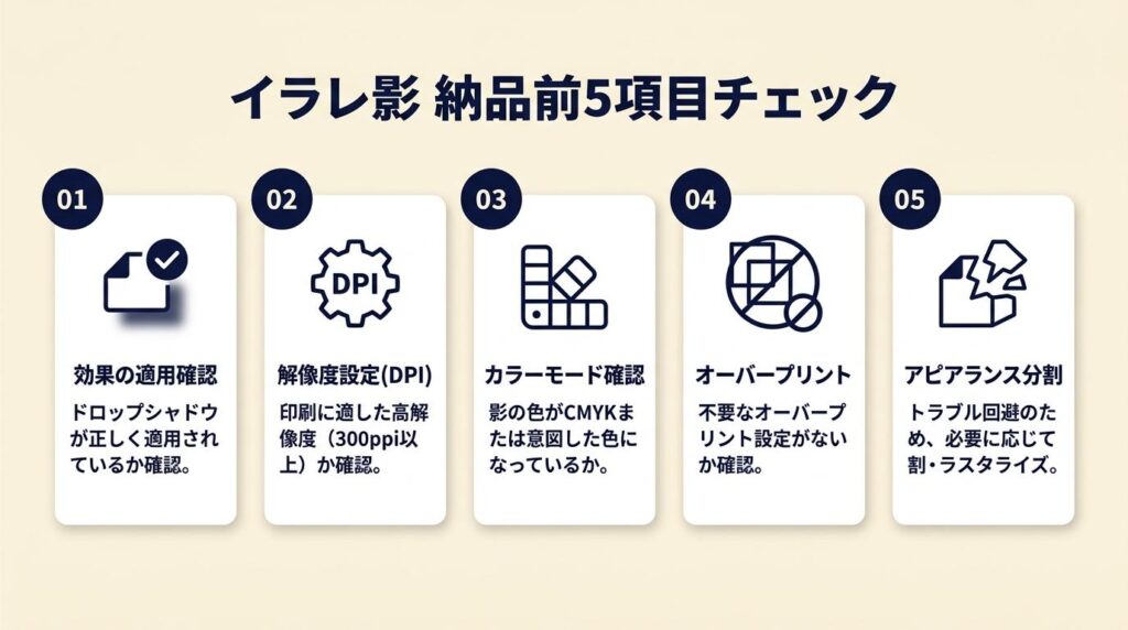 イラレ影は5項目で納品チェック
