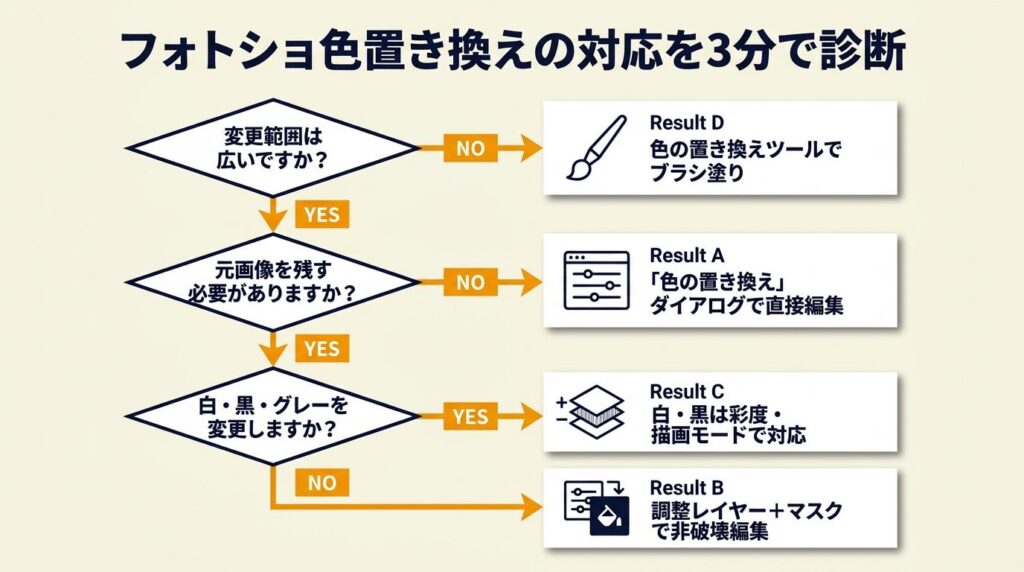 フォトショ色置き換えの対応を3分で診断