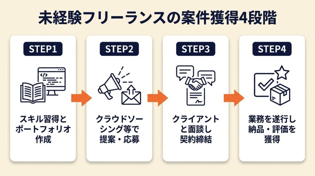 未経験フリーランスは4段階で案件獲得できる