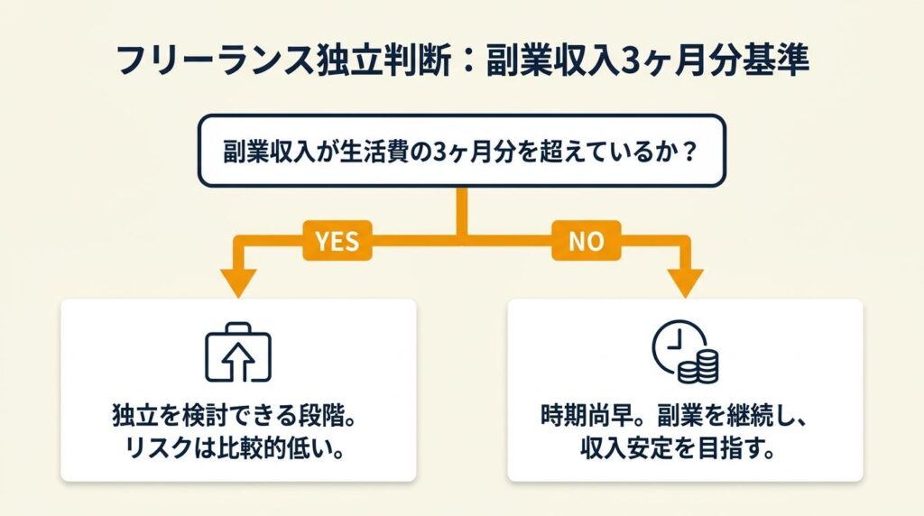 フリーランス独立は副業収入3ヶ月分で判断