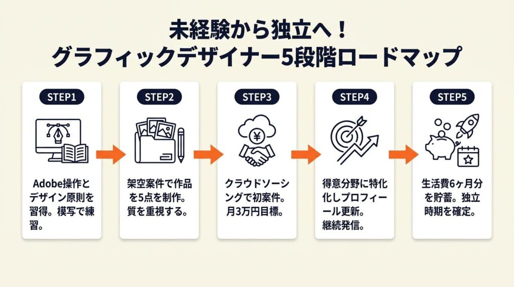 グラフィックデザイナーは5段階で未経験から独立できる