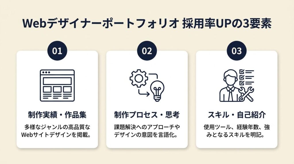 Webデザイナーポートフォリオは3要素で採用率が上がる
