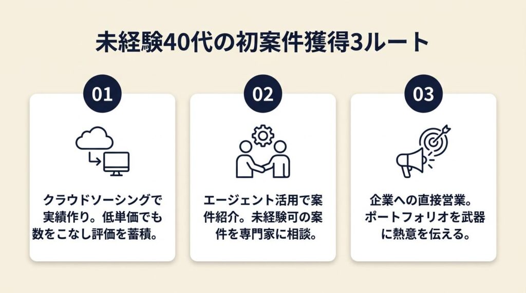 未経験40代の初案件獲得は3ルートで攻める