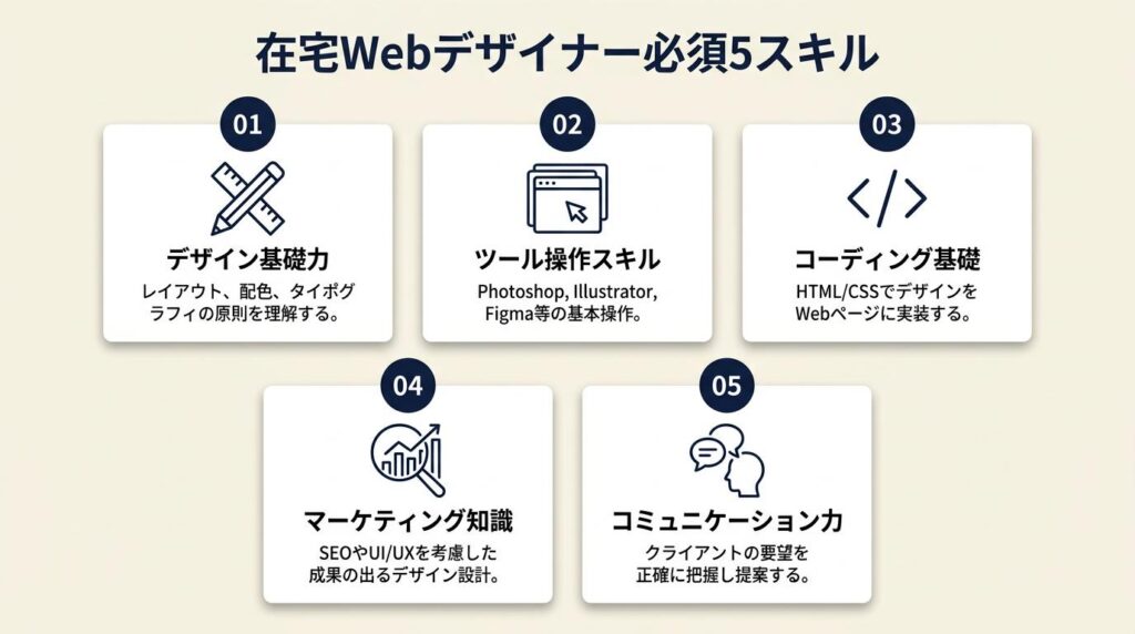 在宅Webデザイナーに必要な5スキル