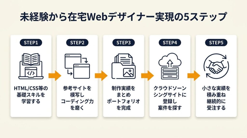 未経験在宅Webデザイナーは5ステップで実現