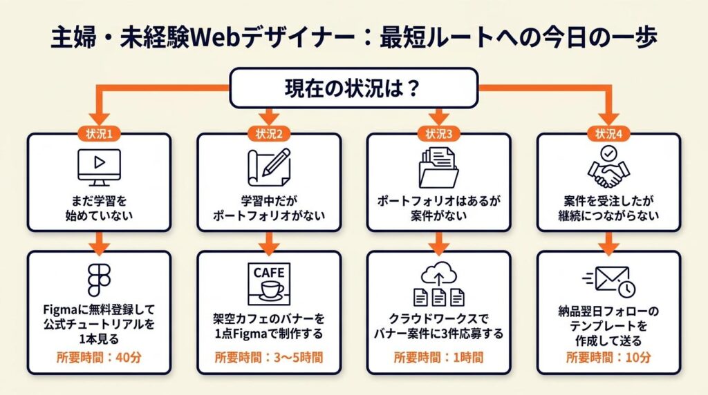 主婦・未経験Webデザイナーは制作物が全て:今日の1歩が最短ルート