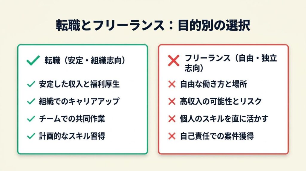 転職とフリーランスは目的で選ぶ