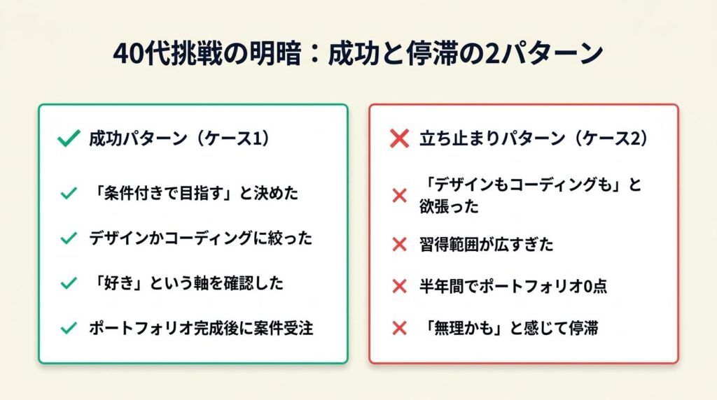 40代からの挑戦は2パターンで明暗が分かれる