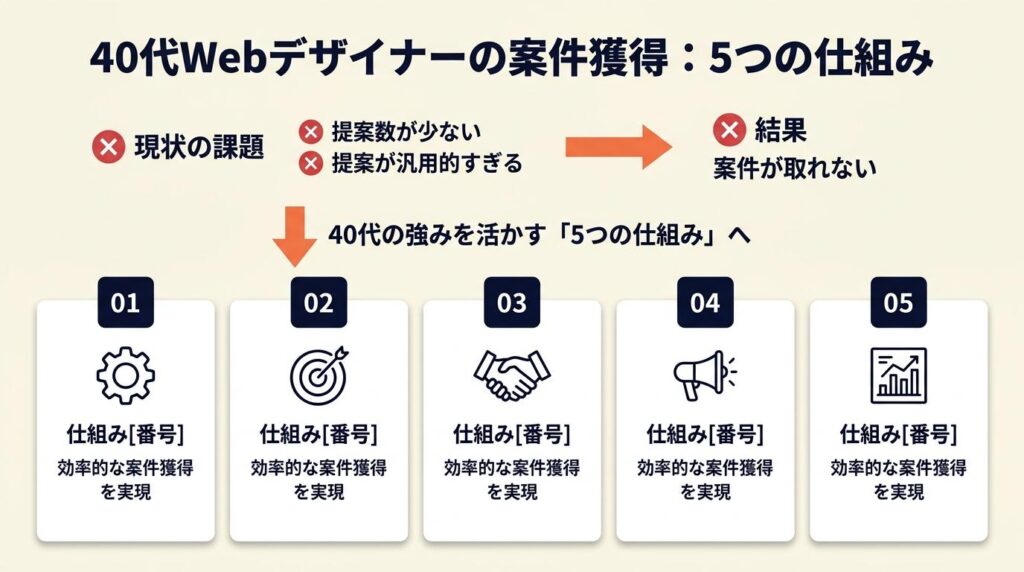 40代Webデザイナーは5つの仕組みで案件獲得