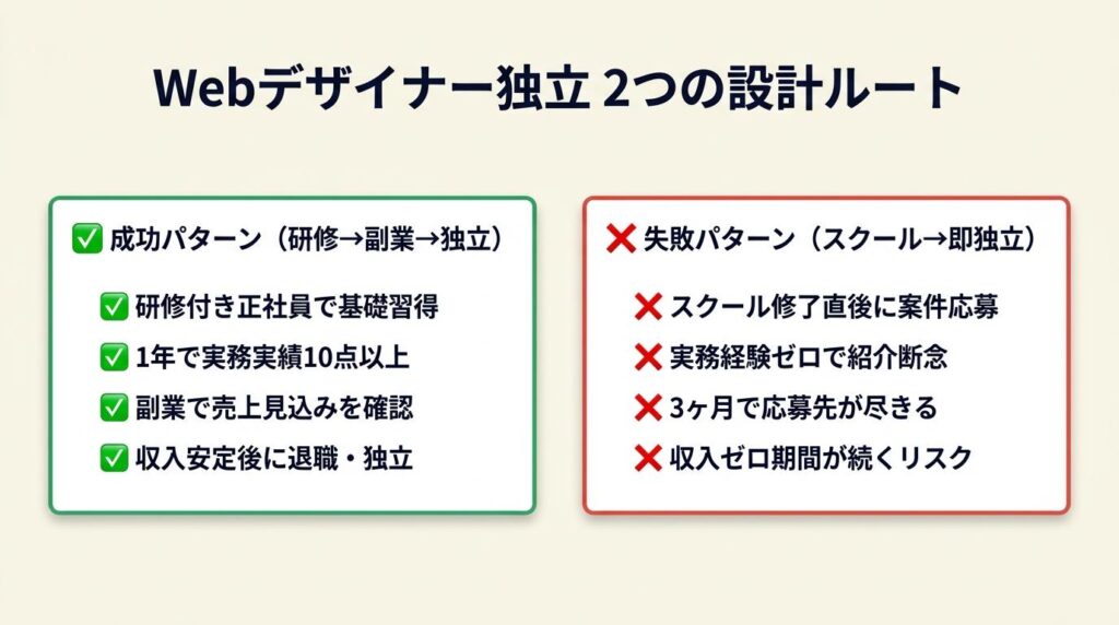 webデザイナー独立は2ルートで設計する