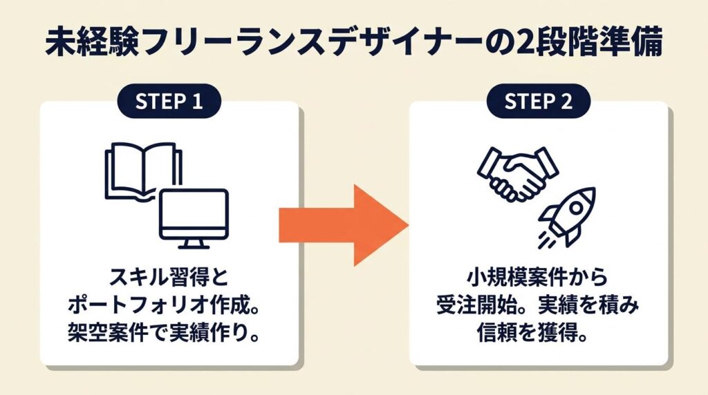 未経験フリーランスデザイナーは2段階で準備