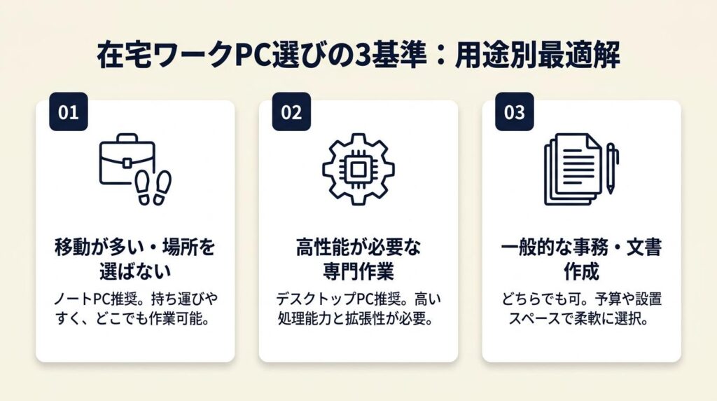 在宅ワークPCは用途で選ぶ3基準