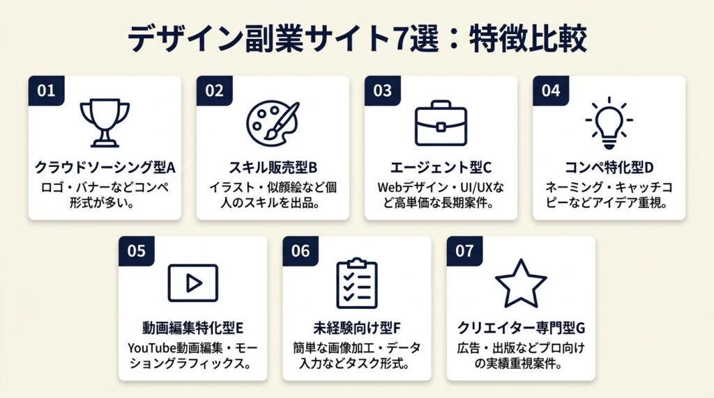 デザイン副業サイト7選は特徴で比較