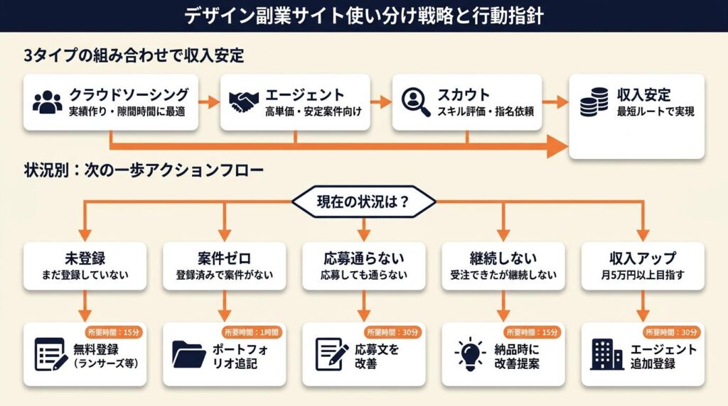 デザイン副業サイトを使い分けて収入を安定させる