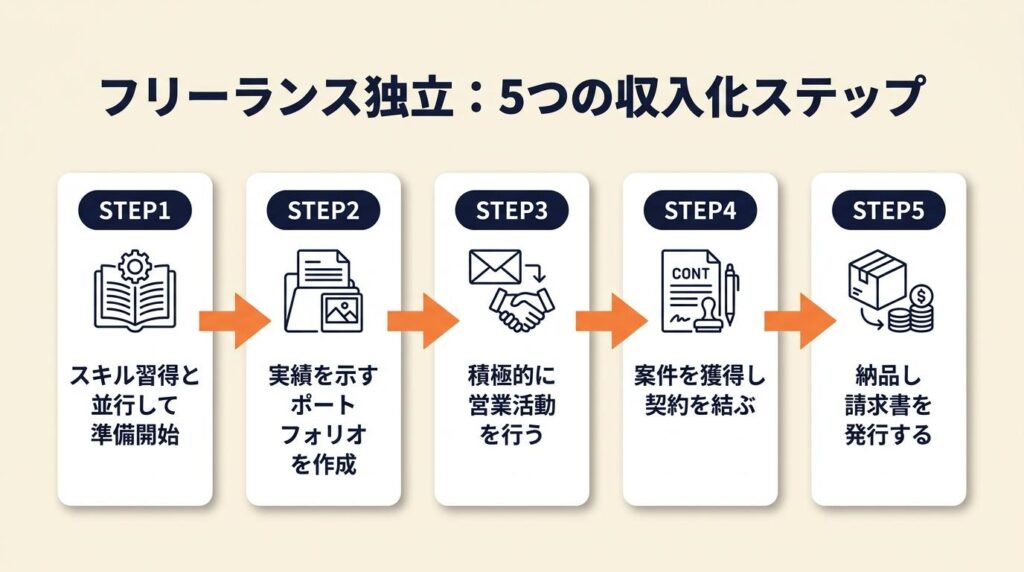 フリーランス独立は5つの仕組みで完結させる
