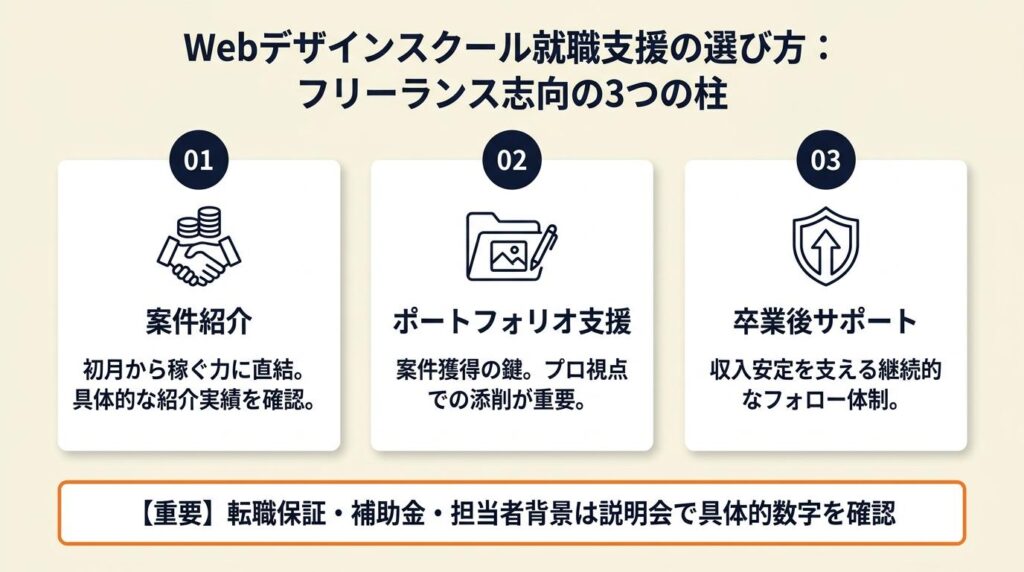 webデザインスクール就職支援は3点で選ぶ