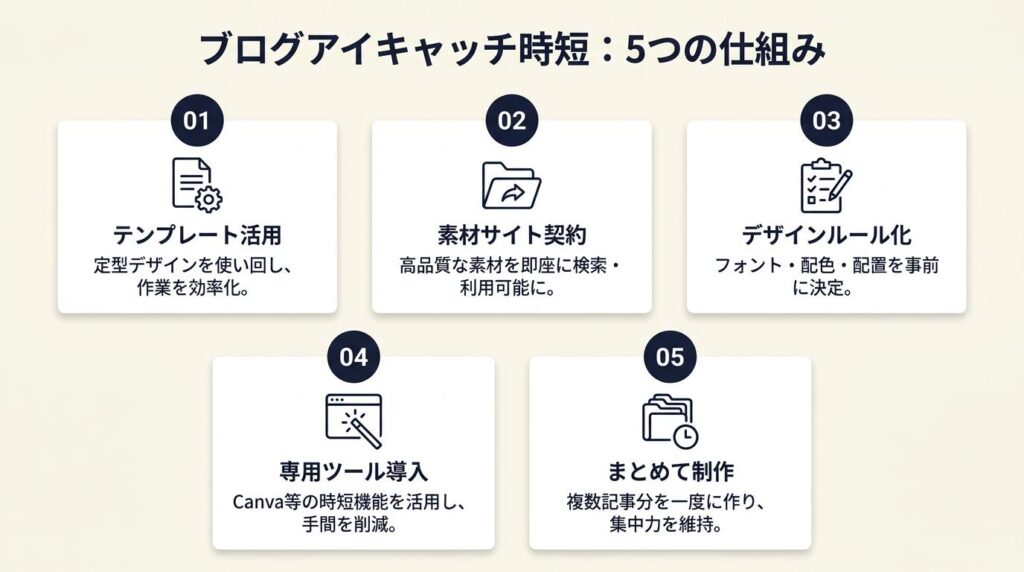ブログアイキャッチは5つの仕組みで時短