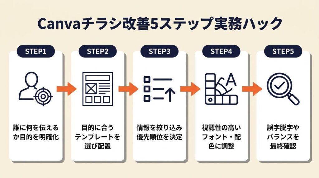 Canvaチラシを5回で改善する実務ハック
