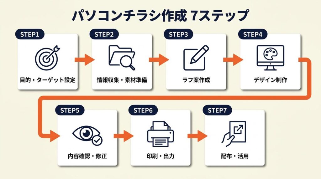 パソコンチラシは7ステップで完成