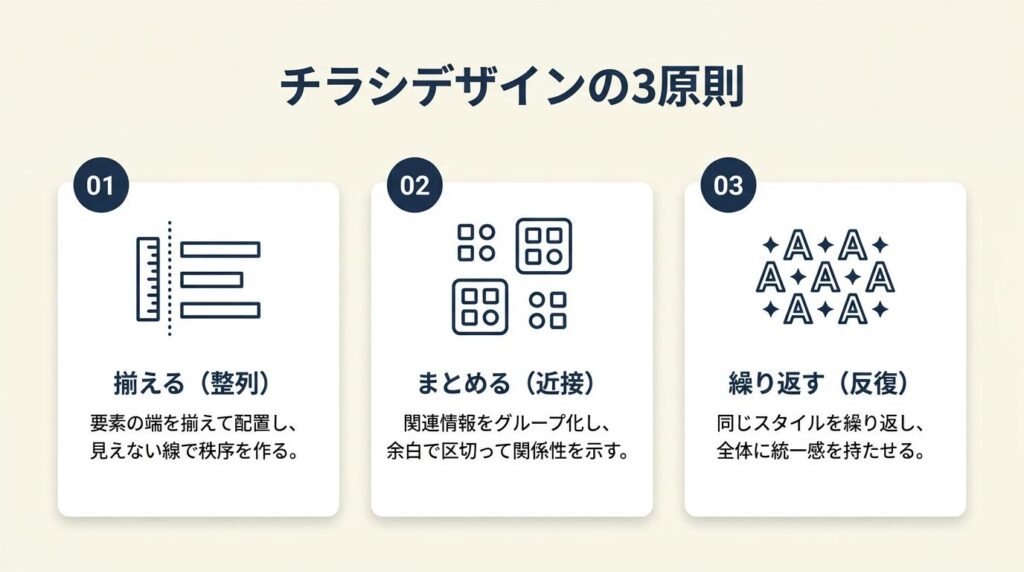 チラシデザインは3原則で整える