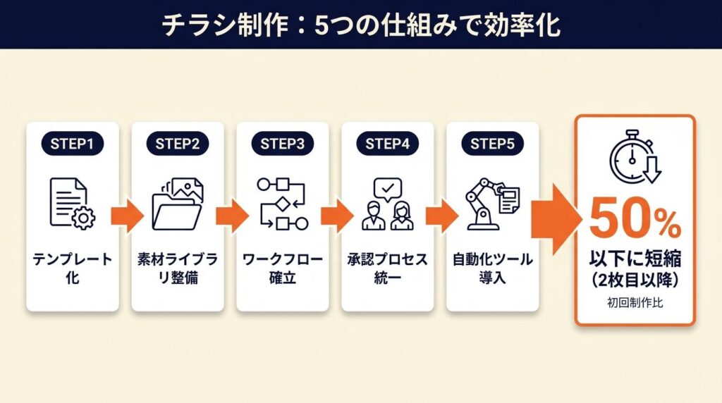 チラシ制作は5つの仕組みで効率化