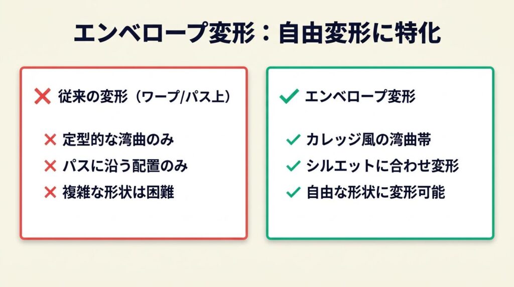 エンベロープ変形は自由変形に特化