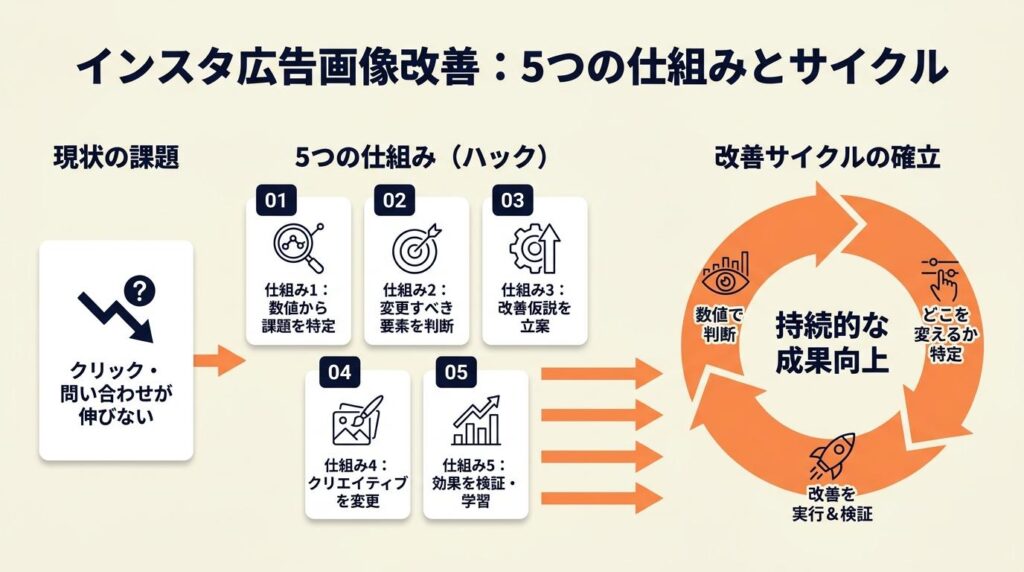 インスタ広告の画像は5つの仕組みで改善
