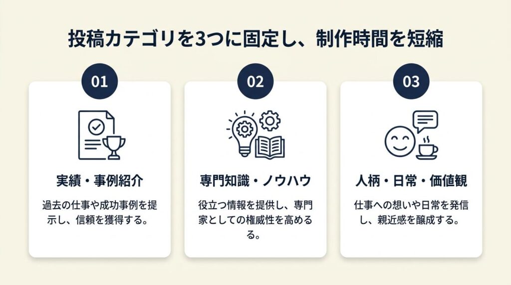 フリーランスは3カテゴリでテンプレートを固定