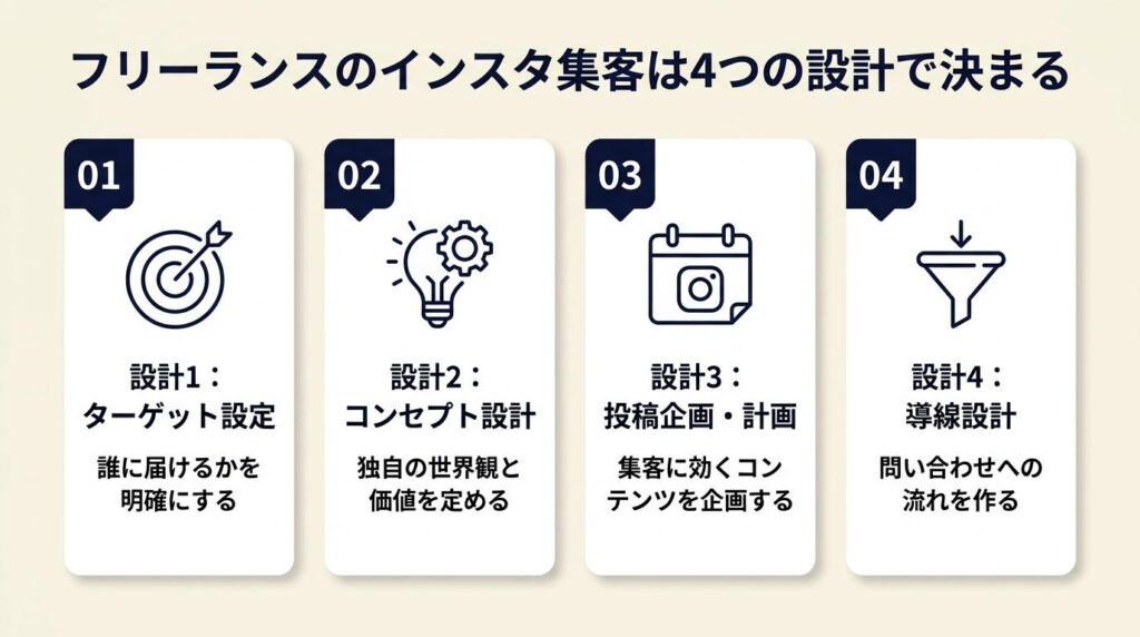 フリーランスのインスタ集客は4つの設計で決まる