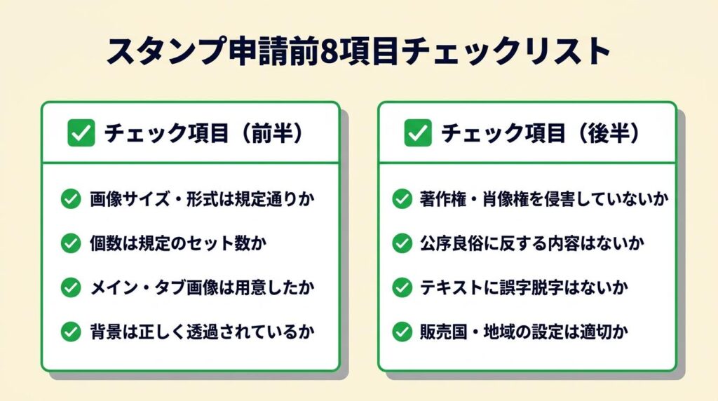 スタンプ申請は8項目で事前チェック
