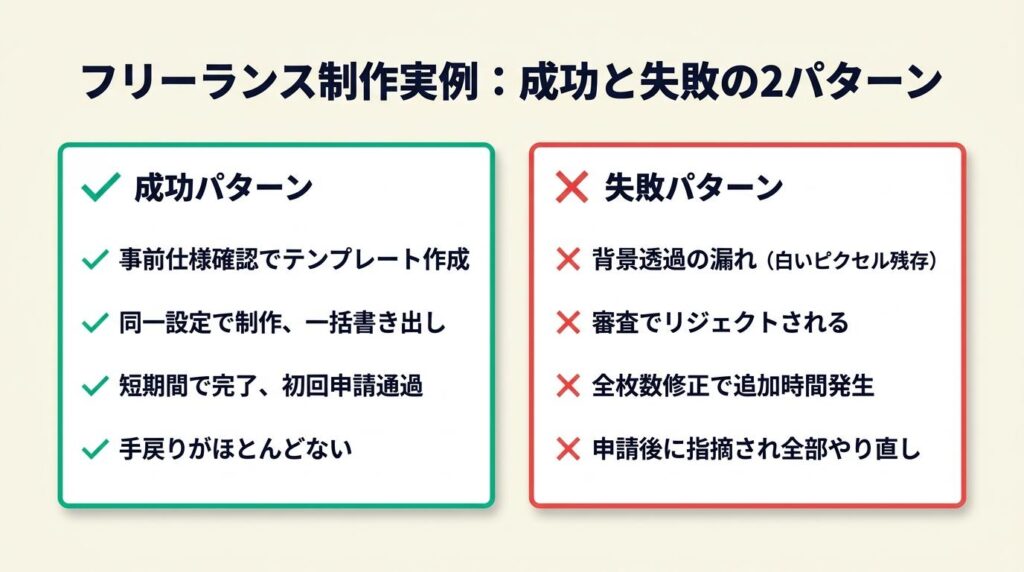 フリーランスの制作実例は2パターン