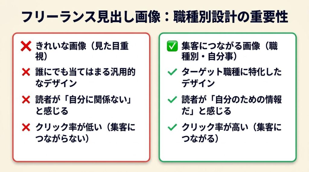 フリーランスの見出し画像は職種別に設計する